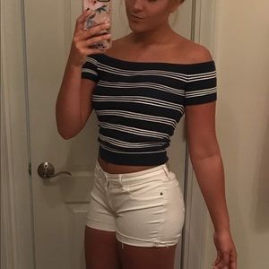 Abercrombie White Jean Shorts Sz 8